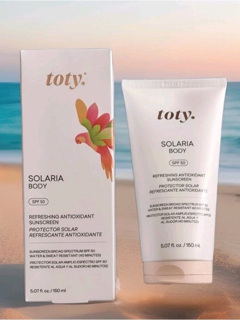 toty Solaria Body SPF 50 Refreshing Antioxidant Sunscreen - White